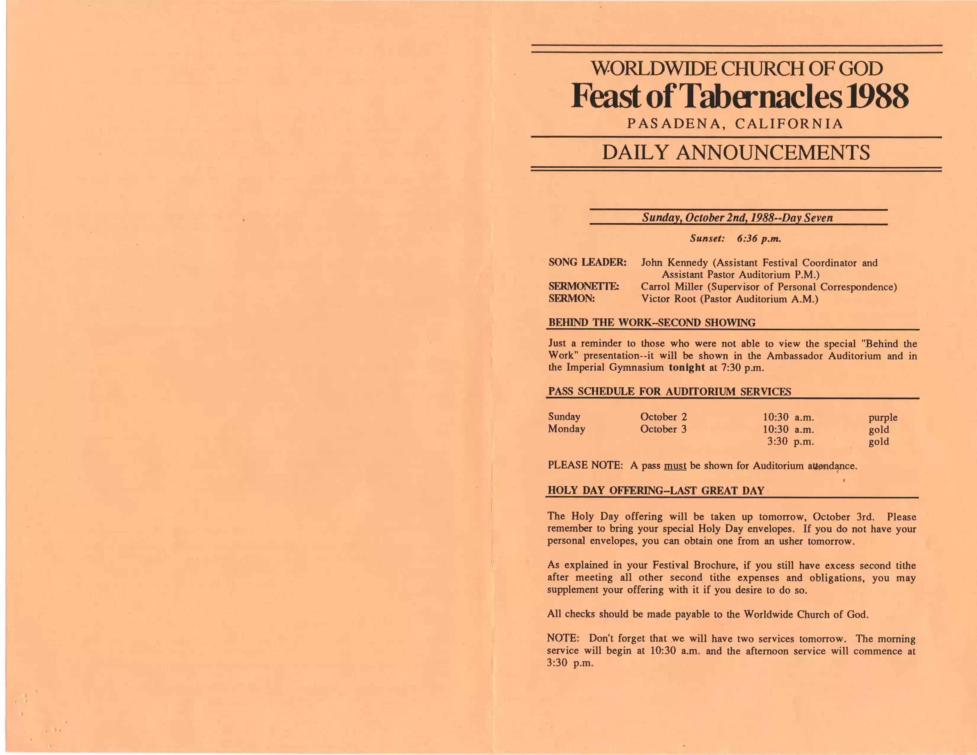 9. FT bulletin Pasadena, 10-2-88, p1